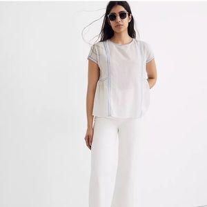 NWOT Madewell Embroidered Crewneck Folk Top